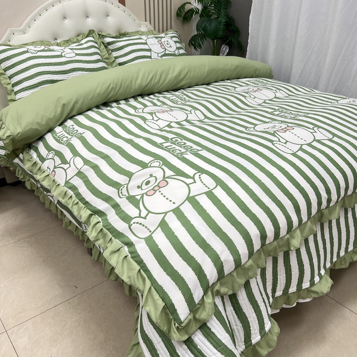 91家纺网 家纺一手货源 找家纺 寝居阁 2025新款床盖四件套 古德熊