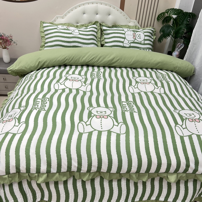 91家纺网 家纺一手货源 找家纺 寝居阁 2025新款床盖四件套 古德熊