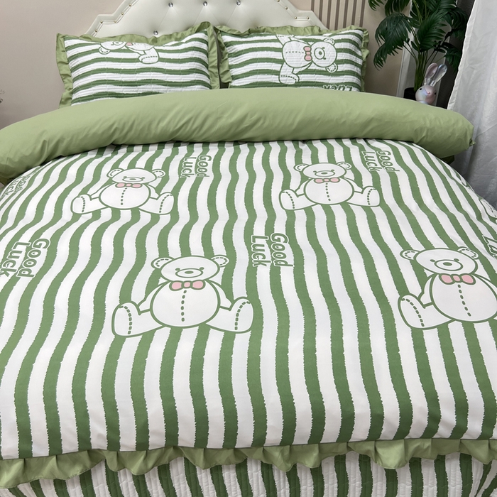 91家纺网 家纺一手货源 找家纺 寝居阁 2025新款床盖四件套 古德熊