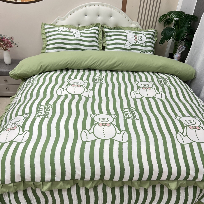 91家纺网 家纺一手货源 找家纺 寝居阁 2025新款床盖四件套 古德熊