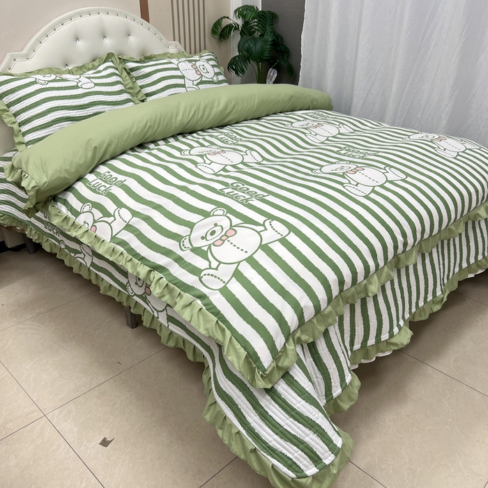 91家纺网 家纺一手货源 找家纺 寝居阁 2025新款床盖四件套 古德熊