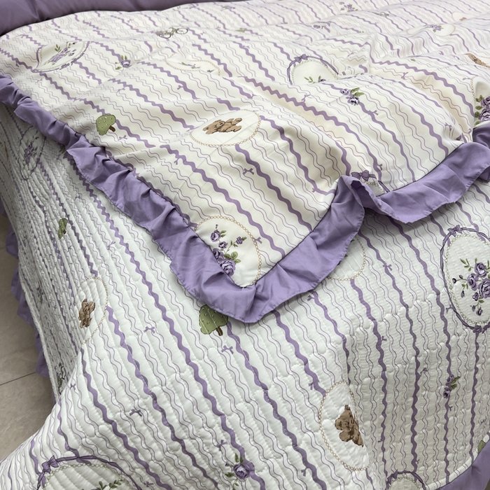 91家纺网 家纺一手货源 找家纺 寝居阁 2025新款床盖四件套 欢乐小熊