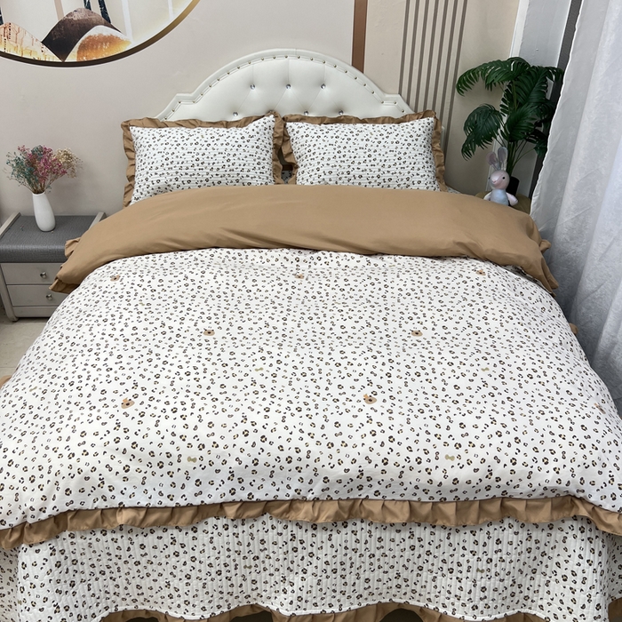 寝居阁 2025新款床盖四件套 摩登豹纹