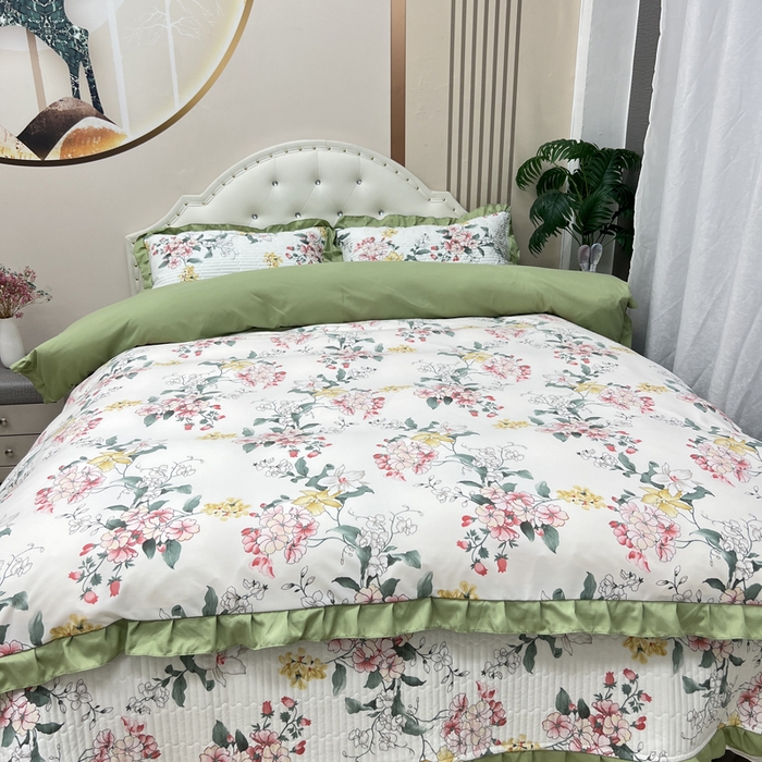 91家纺网 家纺一手货源 找家纺 寝居阁 2025新款床盖四件套 巧沁园春