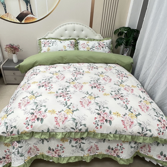 91家纺网 家纺一手货源 找家纺 寝居阁 2025新款床盖四件套 巧沁园春