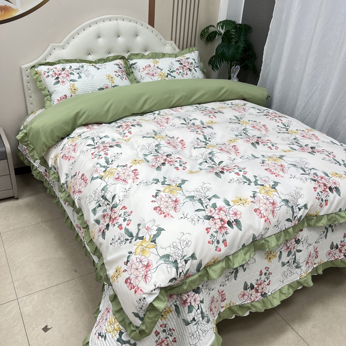 91家纺网 家纺一手货源 找家纺 寝居阁 2025新款床盖四件套 巧沁园春