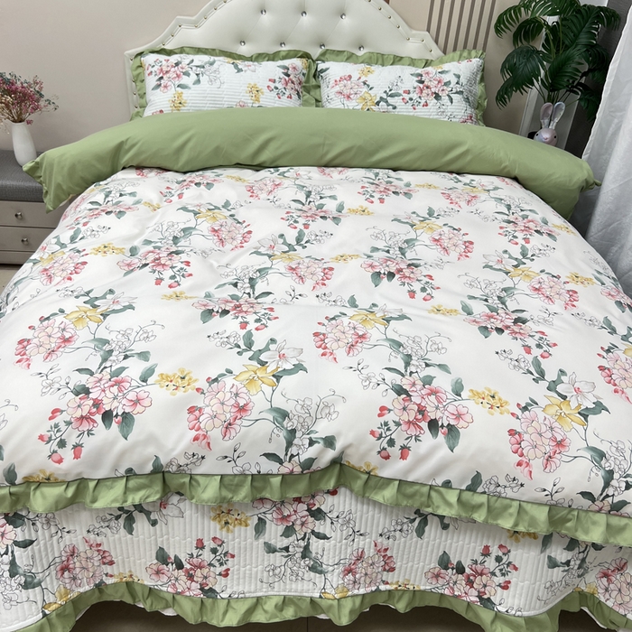 91家纺网 家纺一手货源 找家纺 寝居阁 2025新款床盖四件套 巧沁园春