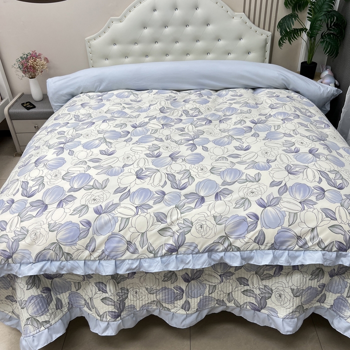 91家纺网 家纺一手货源 找家纺 寝居阁 2025新款床盖四件套 山茶