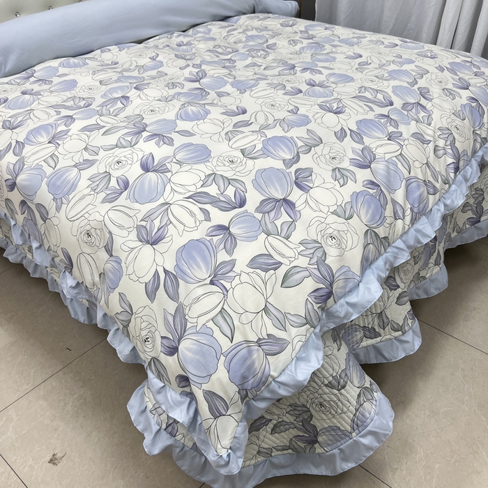 91家纺网 家纺一手货源 找家纺 寝居阁 2025新款床盖四件套 山茶