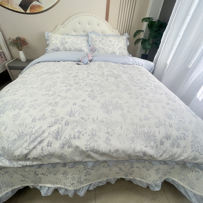 91家纺网 家纺一手货源 找家纺 寝居阁 2025新款床盖四件套 素馨