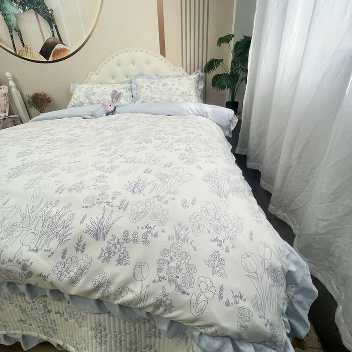 91家纺网 家纺一手货源 找家纺 寝居阁 2025新款床盖四件套 素馨