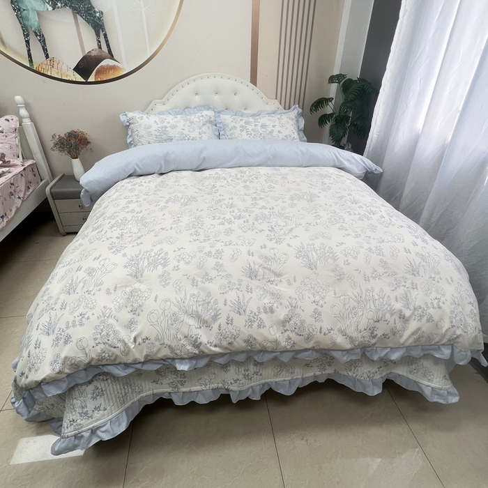 91家纺网 家纺一手货源 找家纺 寝居阁 2025新款床盖四件套 素馨