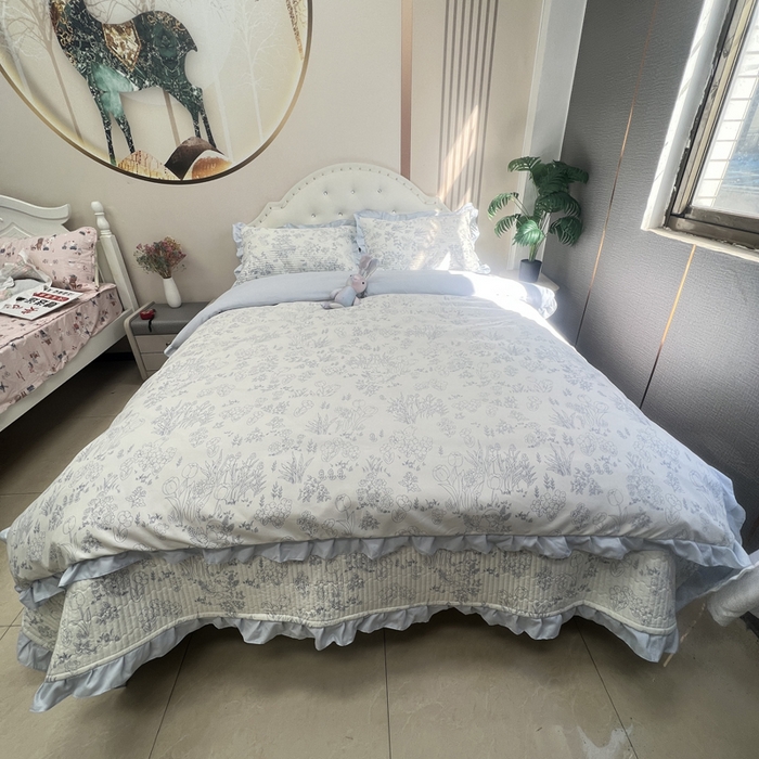 91家纺网 家纺一手货源 找家纺 寝居阁 2025新款床盖四件套 素馨