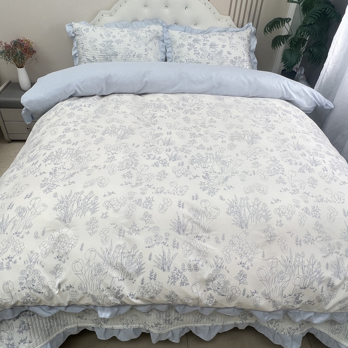 91家纺网 家纺一手货源 找家纺 寝居阁 2025新款床盖四件套 素馨