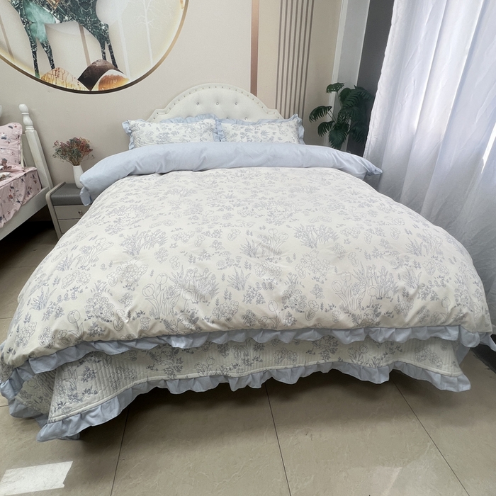 91家纺网 家纺一手货源 找家纺 寝居阁 2025新款床盖四件套 素馨