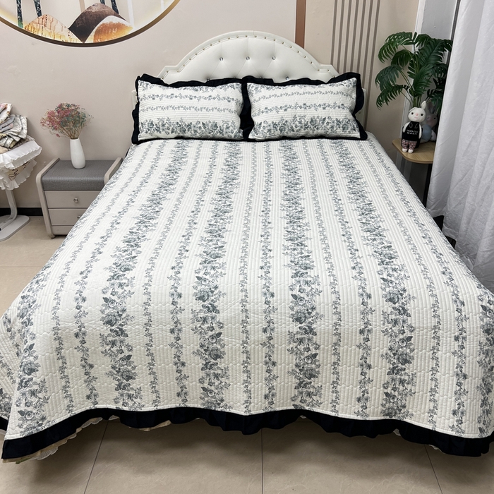 寝居阁 2025新款床盖四件套 雾蓝格调