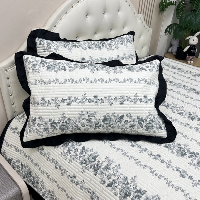 91家纺网 家纺一手货源 找家纺 寝居阁 2025新款床盖四件套 雾蓝格调