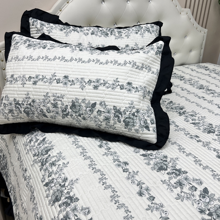 91家纺网 家纺一手货源 找家纺 寝居阁 2025新款床盖四件套 雾蓝格调