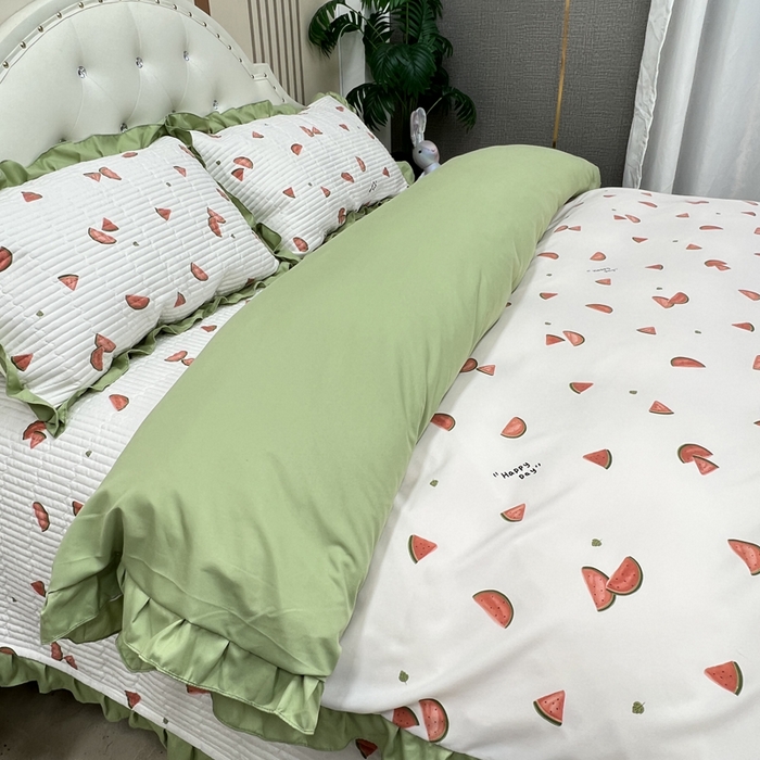 91家纺网 家纺一手货源 找家纺 寝居阁 2025新款床盖四件套 西瓜一夏