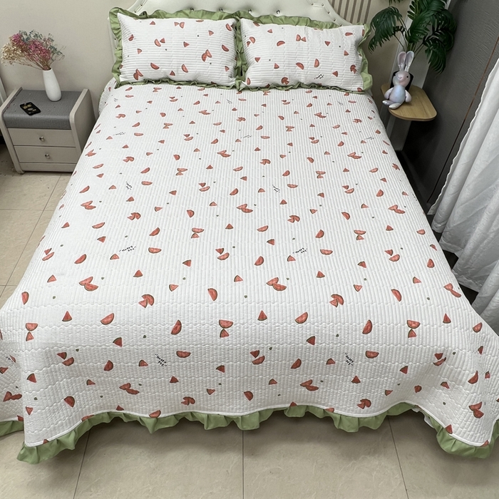 91家纺网 家纺一手货源 找家纺 寝居阁 2025新款床盖四件套 西瓜一夏