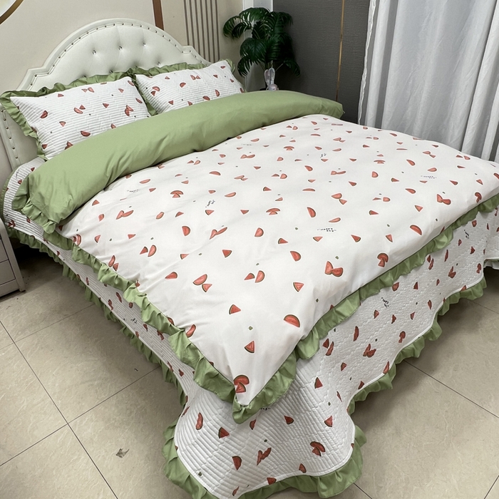 91家纺网 家纺一手货源 找家纺 寝居阁 2025新款床盖四件套 西瓜一夏