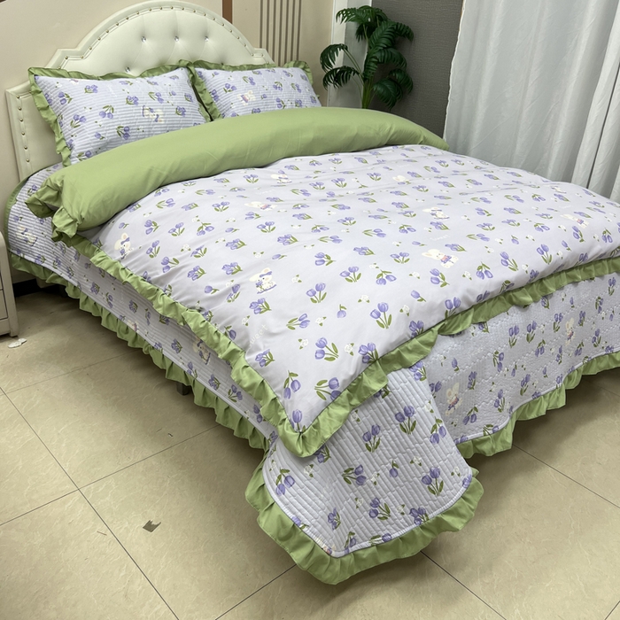 91家纺网 家纺一手货源 找家纺 寝居阁 2025新款床盖四件套 香芋兔兔