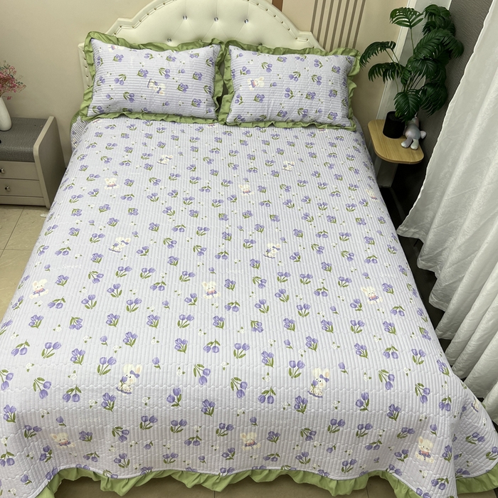 91家纺网 家纺一手货源 找家纺 寝居阁 2025新款床盖四件套 香芋兔兔