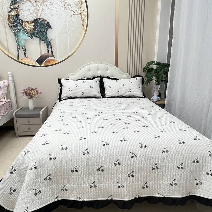 91家纺网 家纺一手货源 找家纺 寝居阁 2025新款床盖四件套 樱桃