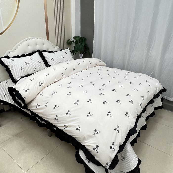 91家纺网 家纺一手货源 找家纺 寝居阁 2025新款床盖四件套 樱桃