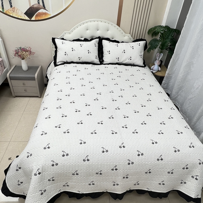 91家纺网 家纺一手货源 找家纺 寝居阁 2025新款床盖四件套 樱桃