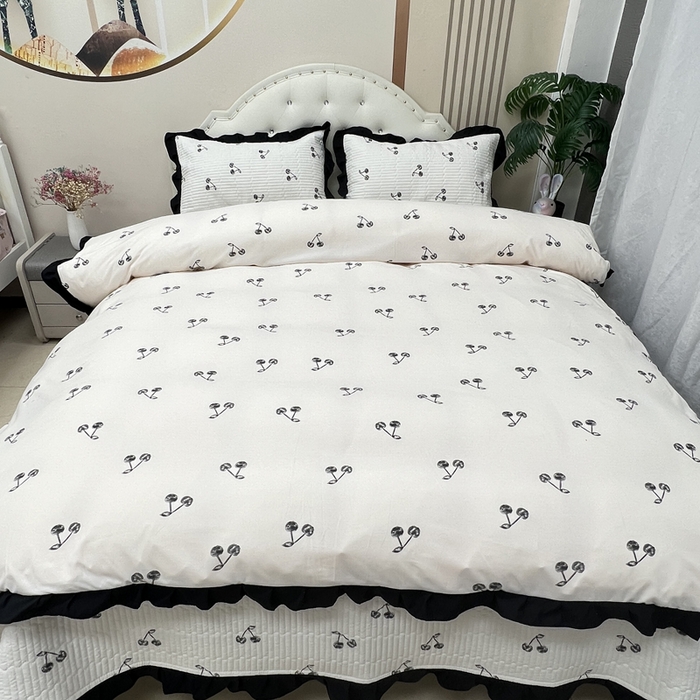 91家纺网 家纺一手货源 找家纺 寝居阁 2025新款床盖四件套 樱桃