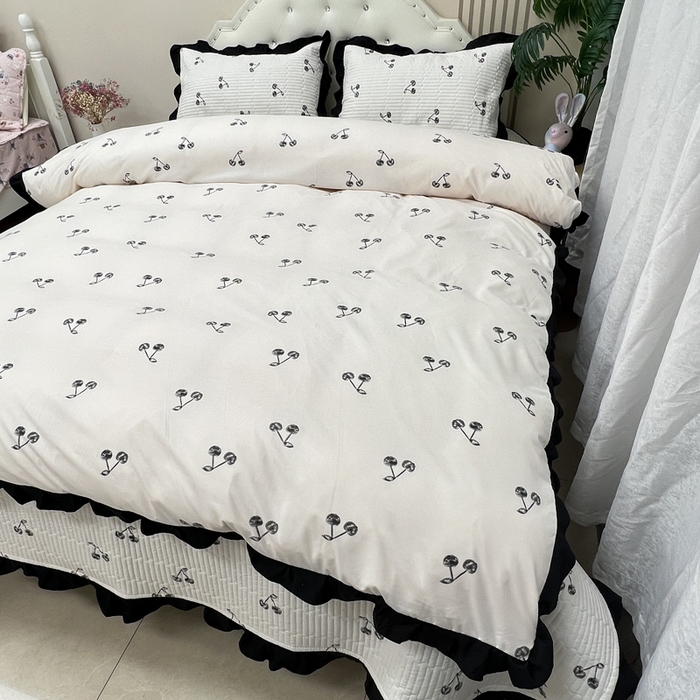 91家纺网 家纺一手货源 找家纺 寝居阁 2025新款床盖四件套 樱桃