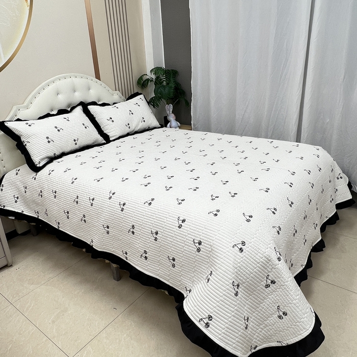 91家纺网 家纺一手货源 找家纺 寝居阁 2025新款床盖四件套 樱桃