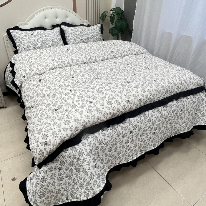 91家纺网 家纺一手货源 找家纺 寝居阁 2025新款床盖四件套 治愈花园