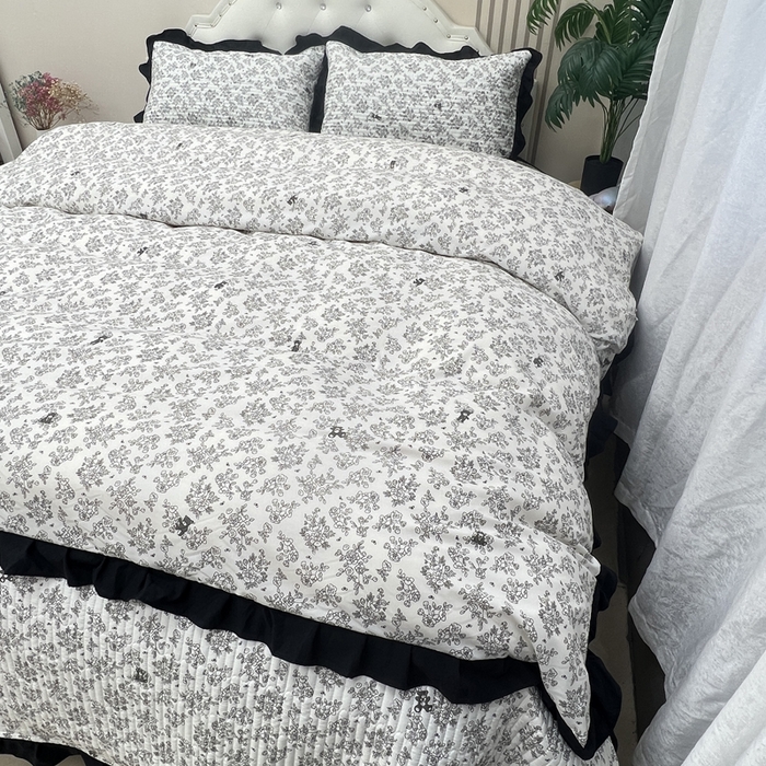 91家纺网 家纺一手货源 找家纺 寝居阁 2025新款床盖四件套 治愈花园