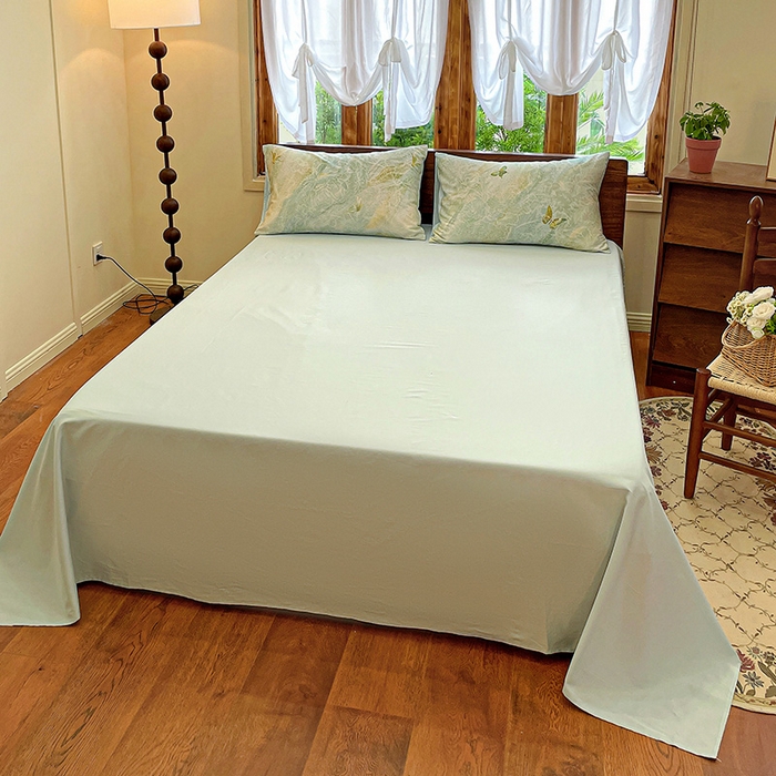 91家纺网 家纺一手货源 找家纺 耀悦家纺 2025年60支纯棉印花四件套长绒棉被套床单 蝶恋