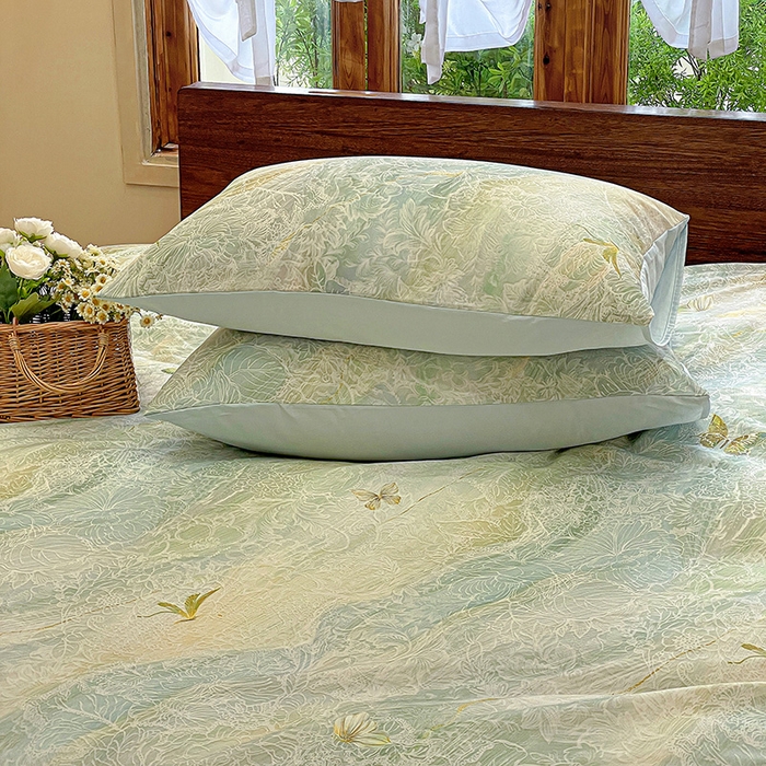 91家纺网 家纺一手货源 找家纺 耀悦家纺 2025年60支纯棉印花四件套长绒棉被套床单 蝶恋