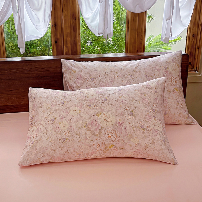 91家纺网 家纺一手货源 找家纺 耀悦家纺 2025年60支纯棉印花四件套长绒棉被套床单 花之恋