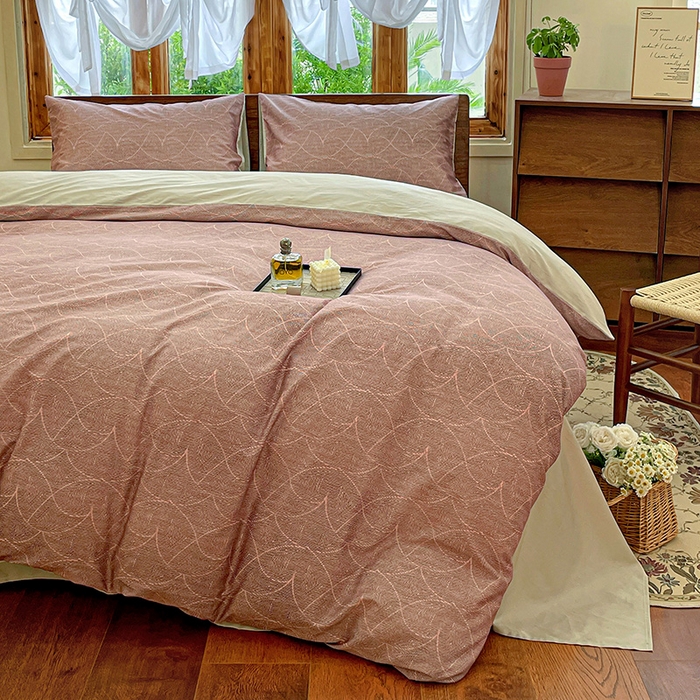 91家纺网 家纺一手货源 找家纺 耀悦家纺 2025年60支纯棉印花四件套长绒棉被套床单 江潮