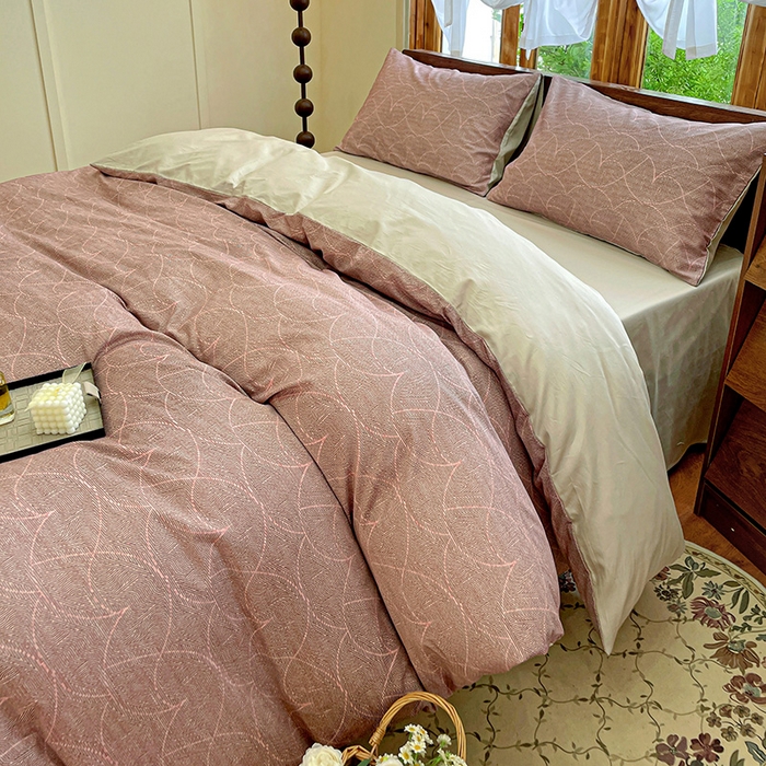 91家纺网 家纺一手货源 找家纺 耀悦家纺 2025年60支纯棉印花四件套长绒棉被套床单 江潮