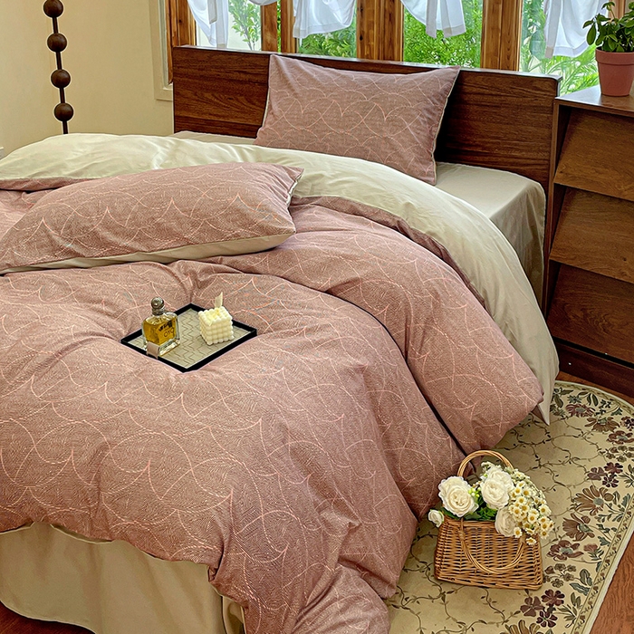 91家纺网 家纺一手货源 找家纺 耀悦家纺 2025年60支纯棉印花四件套长绒棉被套床单 江潮