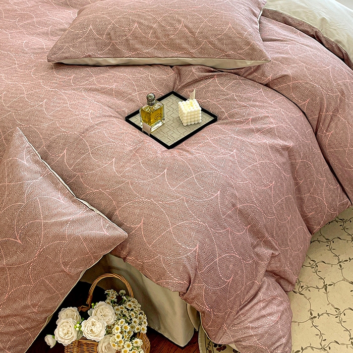 91家纺网 家纺一手货源 找家纺 耀悦家纺 2025年60支纯棉印花四件套长绒棉被套床单 江潮