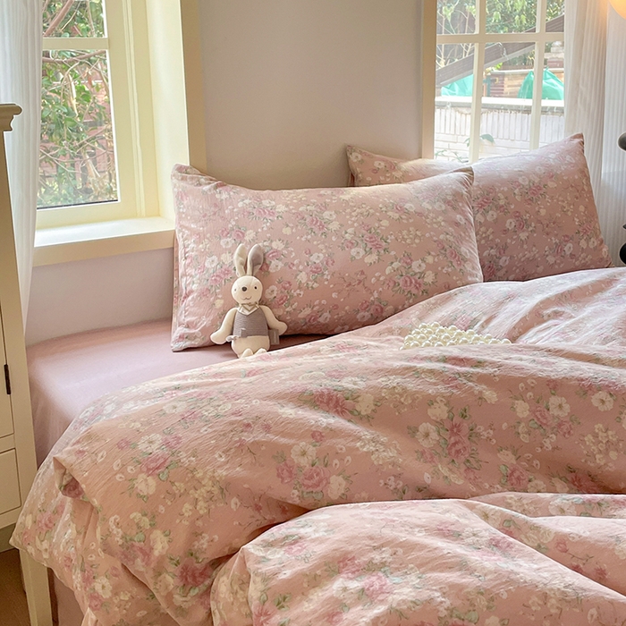 91家纺网 家纺一手货源 找家纺 水木坊 2025新款云感针织双层纱三件套四件套 爱如星辰