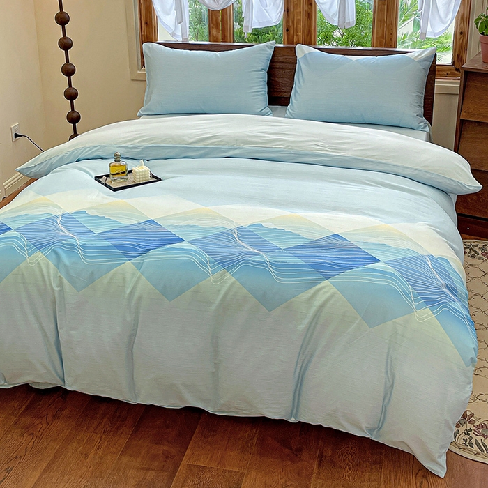 91家纺网 家纺一手货源 找家纺 耀悦家纺 2025年60支纯棉印花四件套长绒棉被套床单 梦幻林海