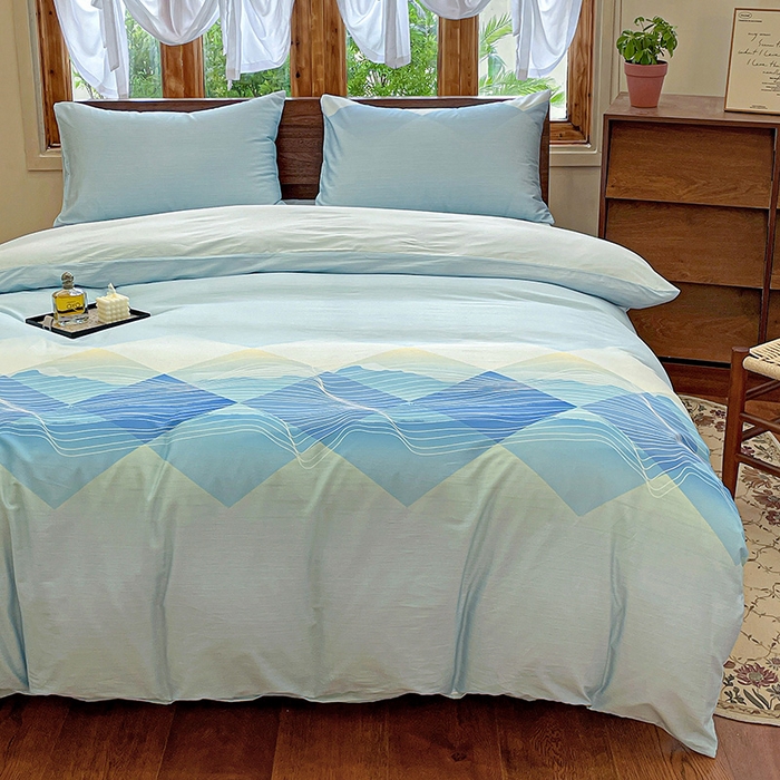 91家纺网 家纺一手货源 找家纺 耀悦家纺 2025年60支纯棉印花四件套长绒棉被套床单 梦幻林海