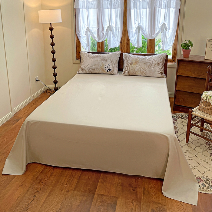 91家纺网 家纺一手货源 找家纺 耀悦家纺 2025年60支纯棉印花四件套长绒棉被套床单 熊猫竹景