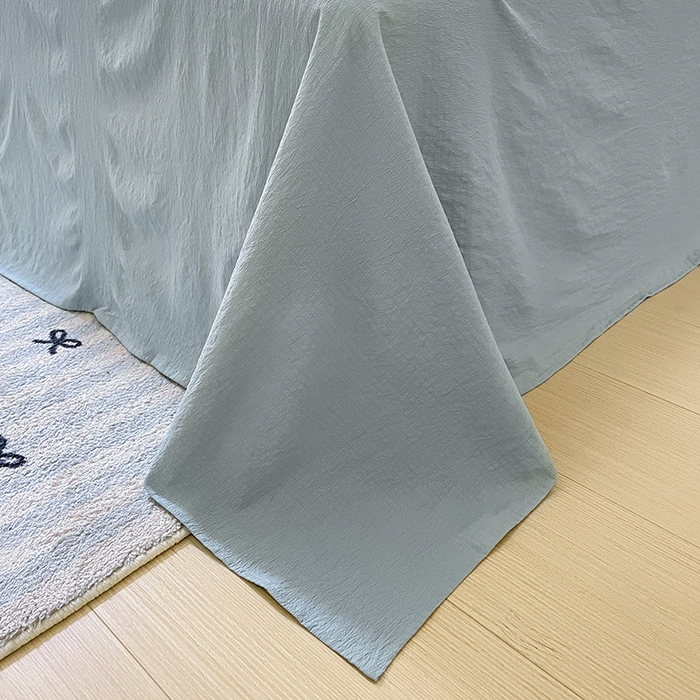 91家纺网 家纺一手货源 找家纺 水木坊 2025新款云感针织双层纱三件套四件套 海像森林