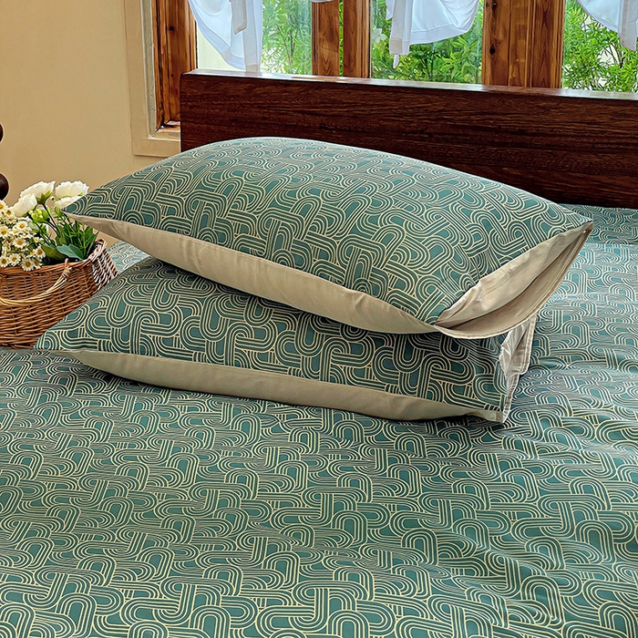 91家纺网 家纺一手货源 找家纺 耀悦家纺 2025年60支纯棉印花四件套长绒棉被套床单 优雅纹章