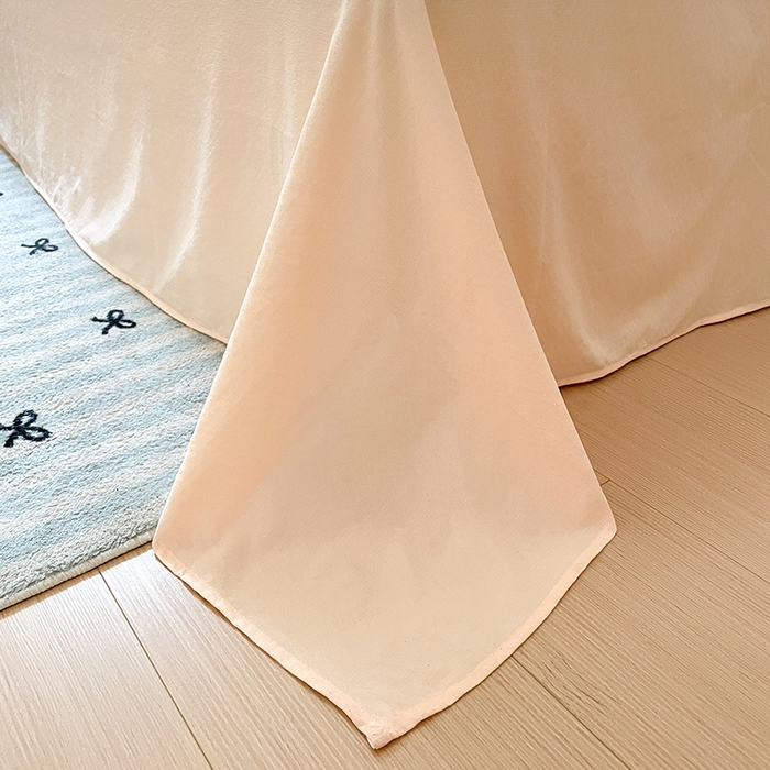 91家纺网 家纺一手货源 找家纺 水木坊 2025新款云感针织双层纱三件套四件套 蜜糖之恋