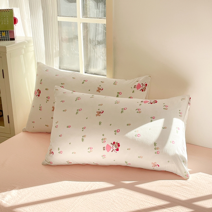 91家纺网 家纺一手货源 找家纺 水木坊 2025新款云感针织双层纱三件套四件套 蜜糖之恋